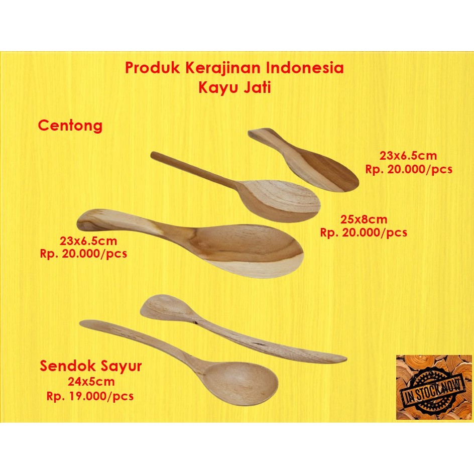 Centong Nasi &amp; Sendok Sayur (Kayu Jati)