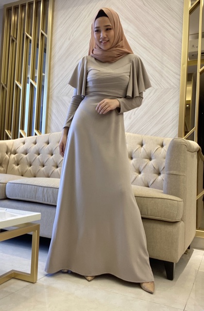 Vanesha Margaretta - 734 /longdress maxi scuba / baju pesta scuba / dress pesta hijab
