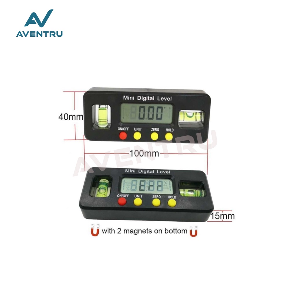 Mini Inclinometer Digital Alat Ukur Sudut Kemiringan Dengan Magnet