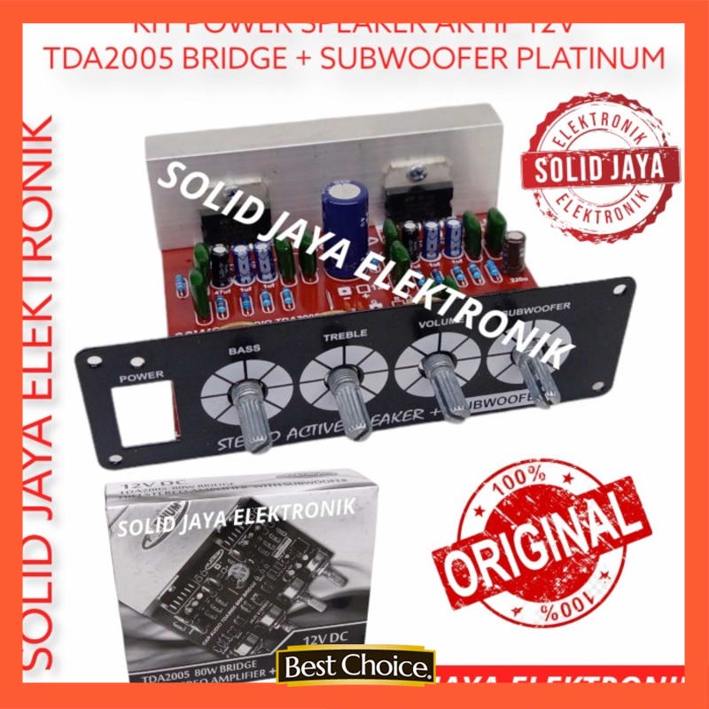 KIT POWER AKTIF AMPLIFIER 12V TDA2005 BRIDGE SUBWOOFER 80W PLATINUM