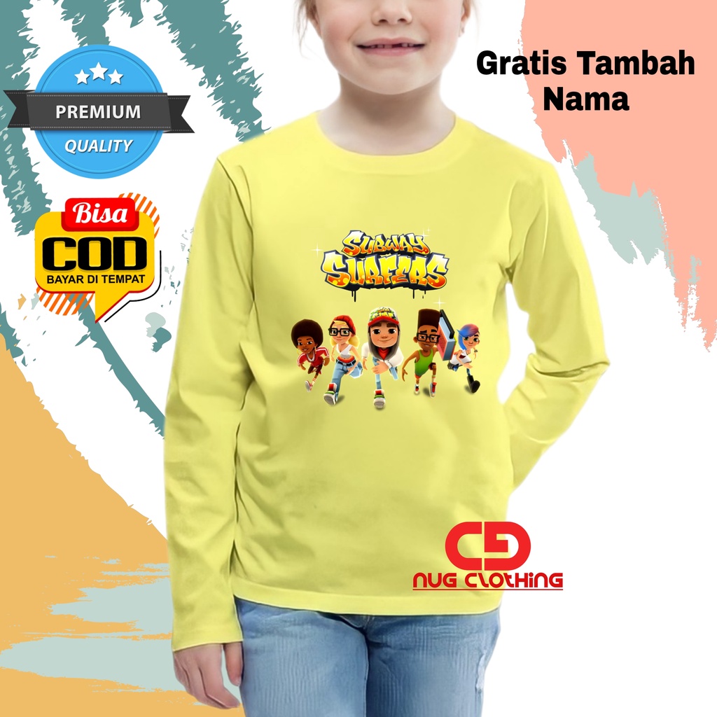 Baju Kaos Anak Perempuan Motif Subway Surfers