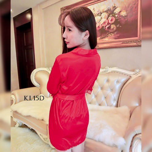 [SIAP KIRIM] LINGERIE KIMONO BAJU TIDUR WANITA SLEEPWEAR SEXY MERAH KL15D