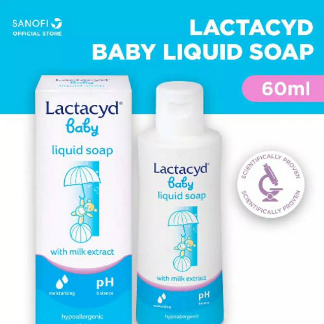 Lactacyd sabun bayi 60 ml/ liquid baby soap hair &amp; wash 60ml