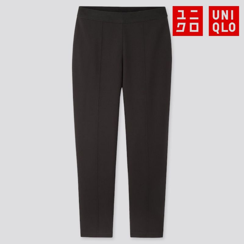 Uniqlo Ponte Slim Pant Pants Celana Hitam Black Khaki Grey Abu Putih Polos S M L XL (Preloved)