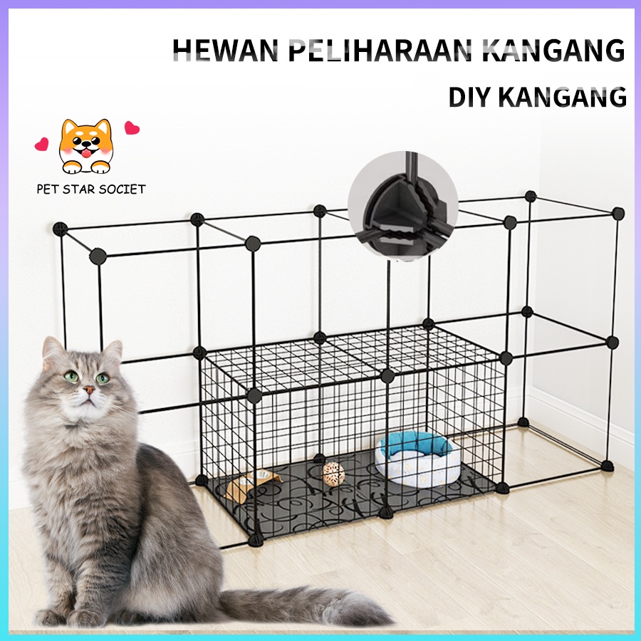 kandang kucing / kankang hamster / kandang kelinci / kandang anjing / kandang hewan peliharaan / Pagar Besi DIY