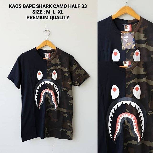 half camo bape shirt