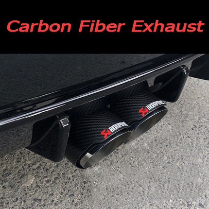 1 Pc Pipa Knalpot Mobil Akrapovic Matte Carbon Bahan Stainless Steel