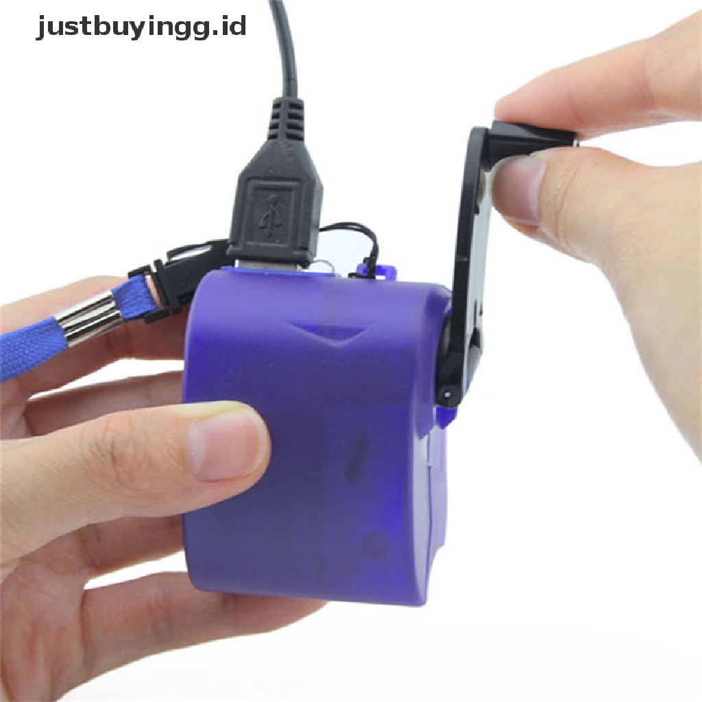 (Justbuyingg.Id) Charger Dinamo Manual Usb Untuk Hp / Mp4 / Pda Pop Id