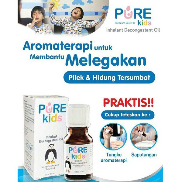 PURE KIDS INHALANT DECONGESTANT OIL PAKET TUNGKU AROMATERAPI ANAK