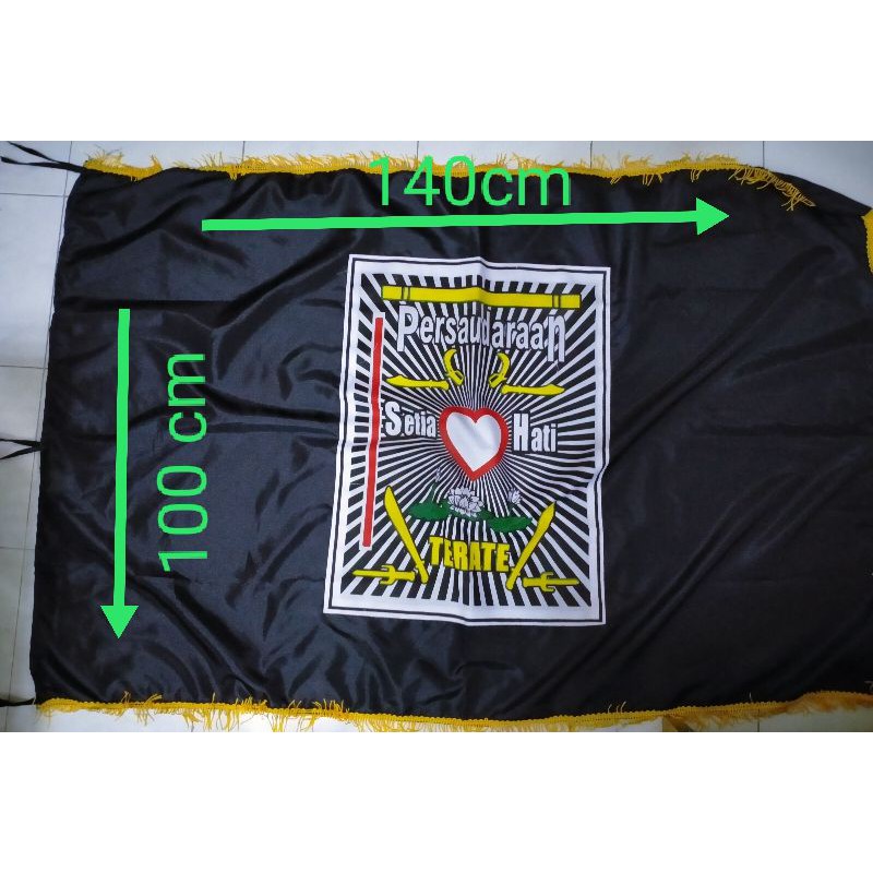 bendera PSHT hitam bendera PSHT besar tali pengikat kain kuat