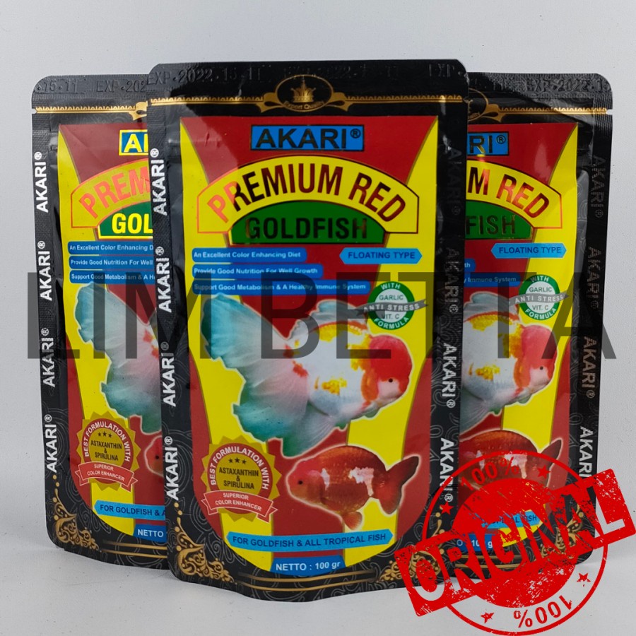 AKARI PREMIUM RED GOLDFISH 100 GRAM / MAKANAN IKAN KOKI