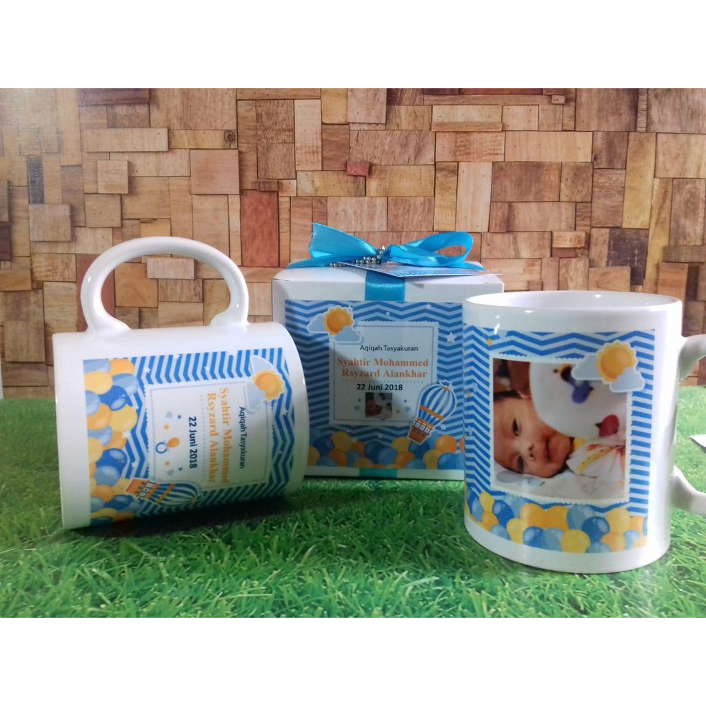 Cetak Mug Souvenir  Packing Souvenir  Ulang Tahun Aqiqah  