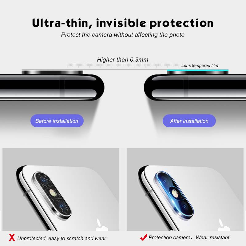 9D Hard Camera Lens Screen Protector For iPhone 6 6s 7 8 Plus X XS Max XR Phone Len Protective Glass For XR XS Max X