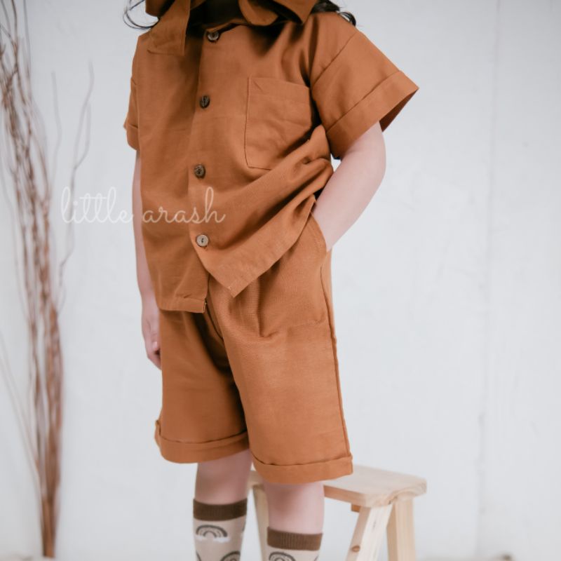 Domikado | Danish Set Pants | Setelan linen anak | Setelan safari