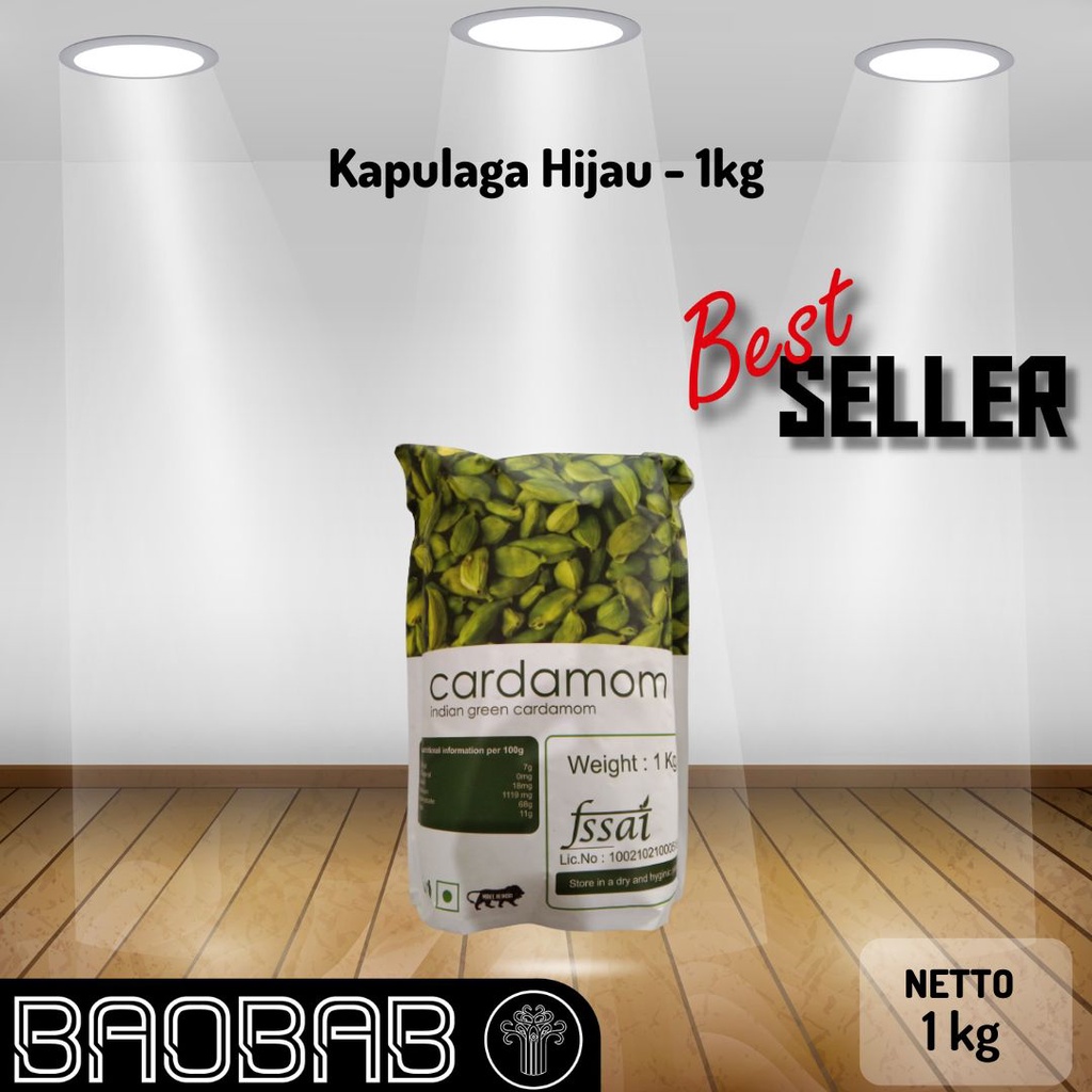 Indian Green Cardamom | 1kg | kapulaga hijau
