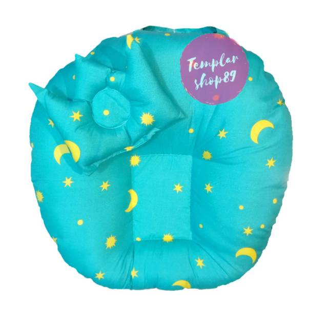 Sofa bayi / baby launger free bantal mahkota bayi bulan bintang tosca