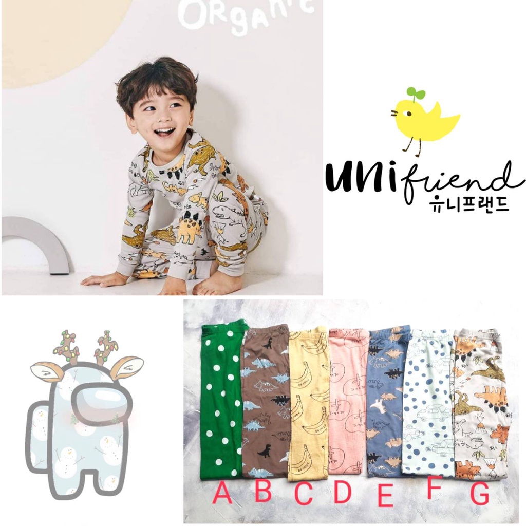 pabrik branded unifriend CELANA SAJA size 160(11-12 years/tahun) long pants baby kids boys girls cel