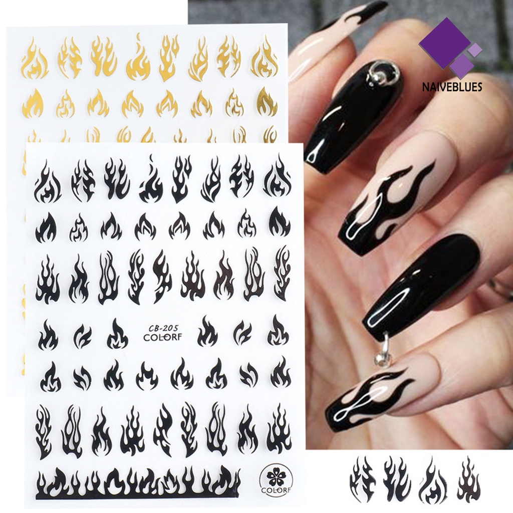 Naiveblue &gt; Stiker Kuku 3D Holografik Ultra Tipis Untuk Nail Art / Manicure