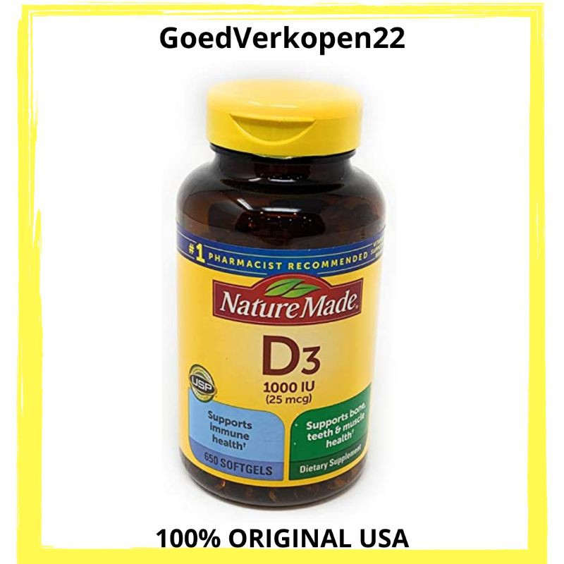 NATURE MADE D3 1000 IU 25MCG ISI 650 - NATURE MADE VITAMIN D