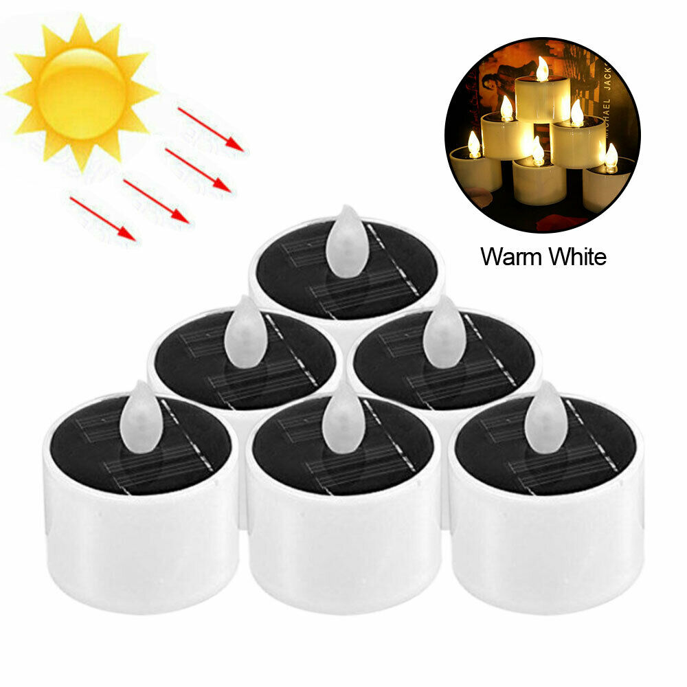 Lampu Lilin Led Tenaga Surya Bahan Plastik Untuk Dekorasi Natal / Pernikahan