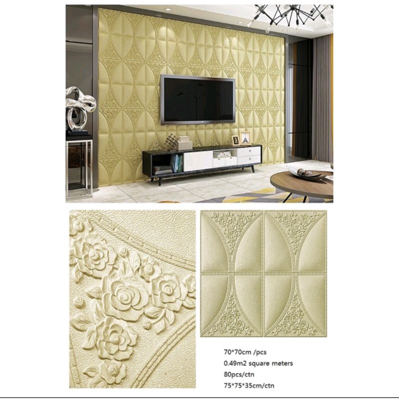 WALLPAPER FOAM 3D 70x70 MOTIF SQUARE BALI-1