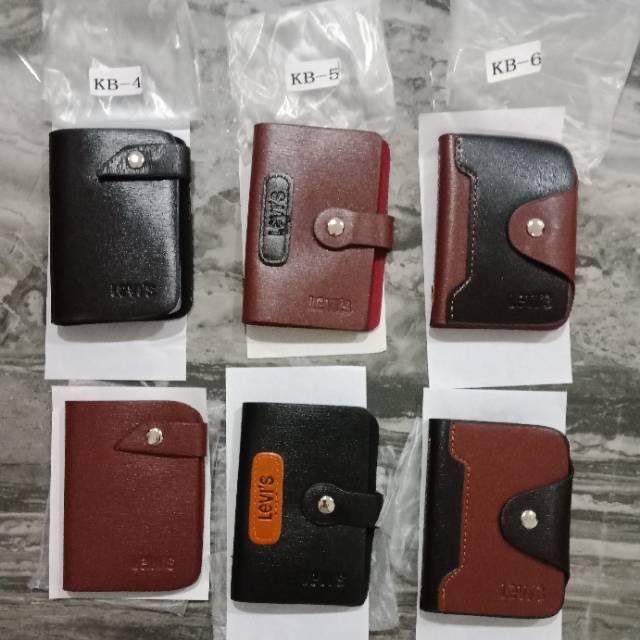 Dompet kartu nama lipat bahan kulit