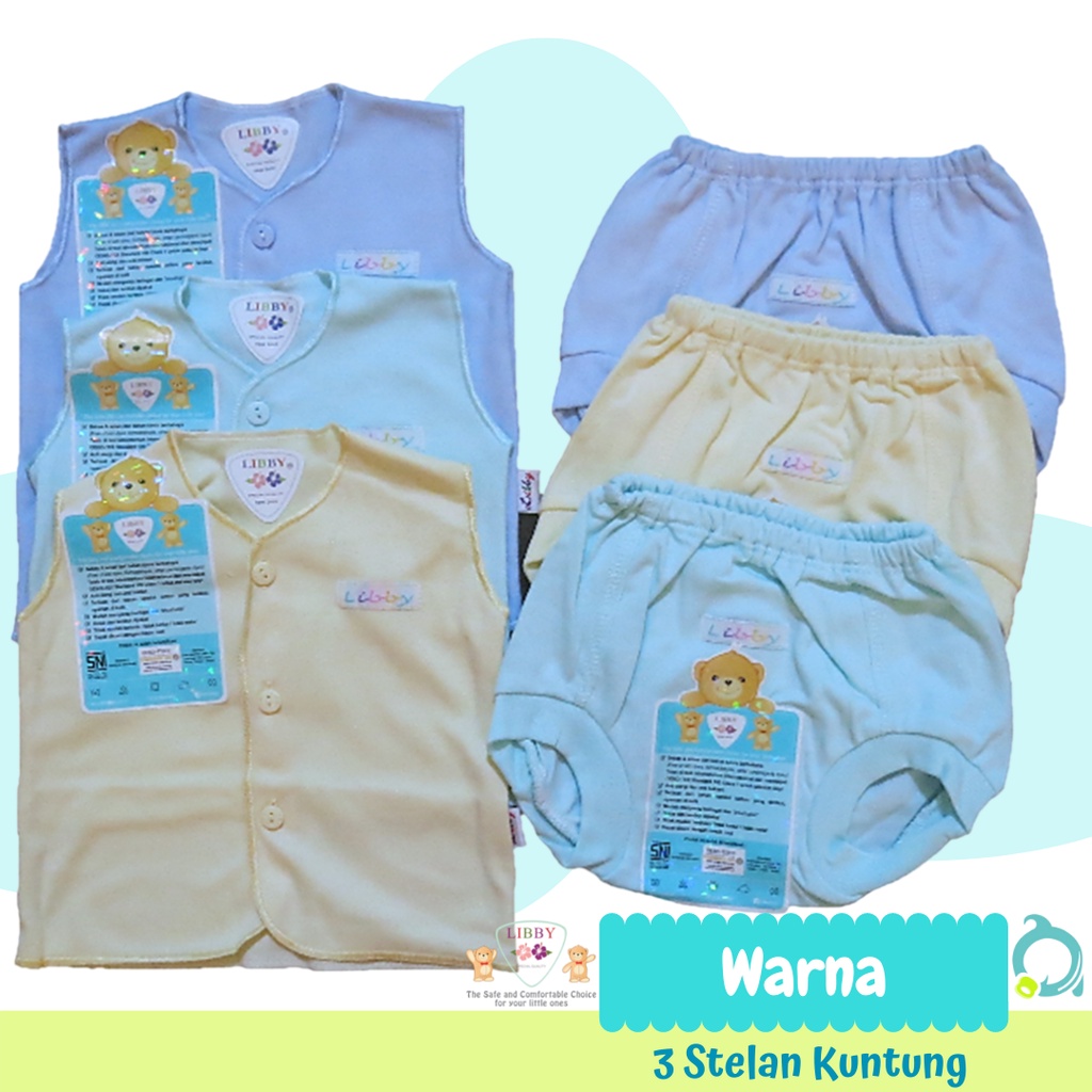 LIBBY (Warna) Perlengkapan Baju Bayi Baru Lahir / Newborn , Paket Bayi Murah  Size 0-3 &amp; Size 3-6