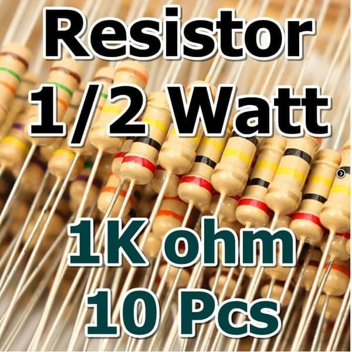 Resistor 10 Pcs 1K ohm 5% 1/2W Resistor Carbon Film