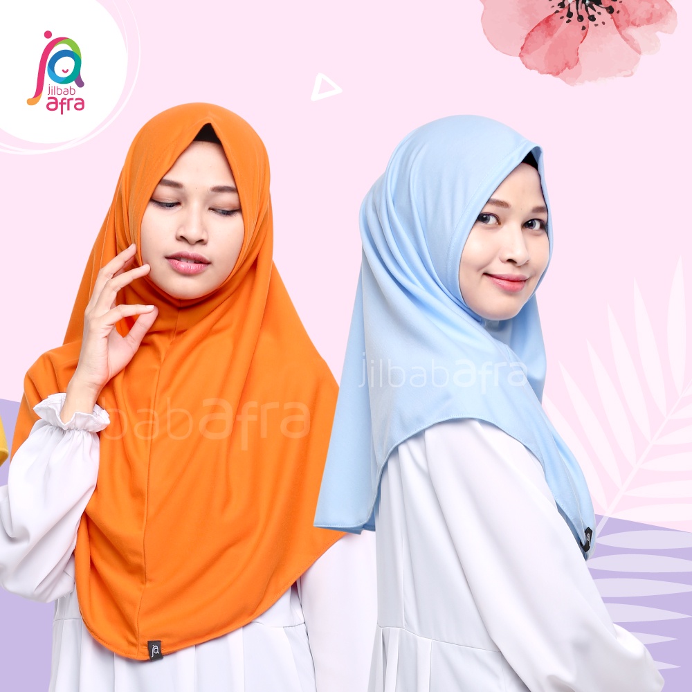 Jilbab Syifa Size XL - Bergo Syiria Non Pet Jilbab Afra (Arfa) - Hijab Instan Bahan Kaos, Adem, Lembut &amp; Nyaman