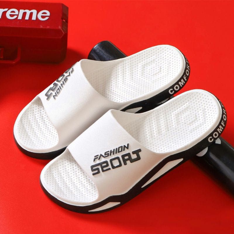 Sandal Sport White Pria Sandal Slip On Kimwooobin Size 39-44