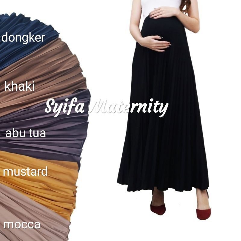 BA43 Rok hamil plisket - Syifa Maternity