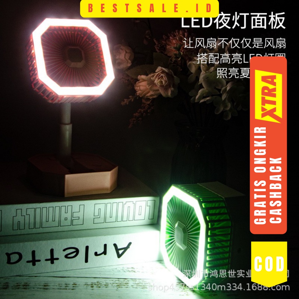 Kipas Angin Lipat Lampu LED - Mini Fan Foldable LED Light - Kipas Mini Lampu LED