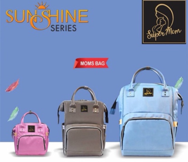 Tas Bayi Supermom Sunshine Series- Tas Popok /Moms Bag/Diaper Bag/Tas serba guna/Perlengkapan Bayi