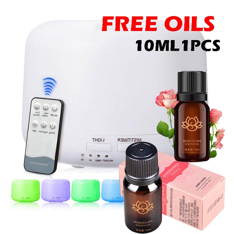 FREE OIL 1 PCS - Humidifier Aromatherapy Oil Diffuser 7LED Remot 300mL