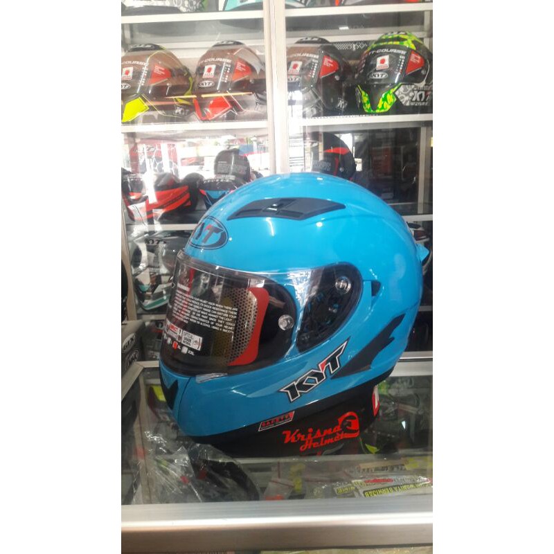 Helm Full Face KYT FALCON FR SOLID SKY BLUE