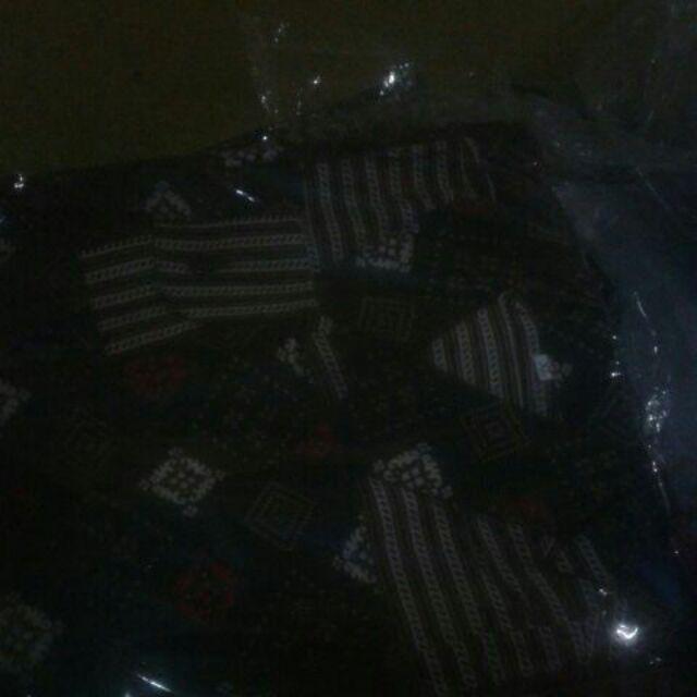 Elgusza Batik Kemeja Hem Pendek Trisula Pekalongan M L Xl Murah Keren Batik Pria Coklat Hitam Manis