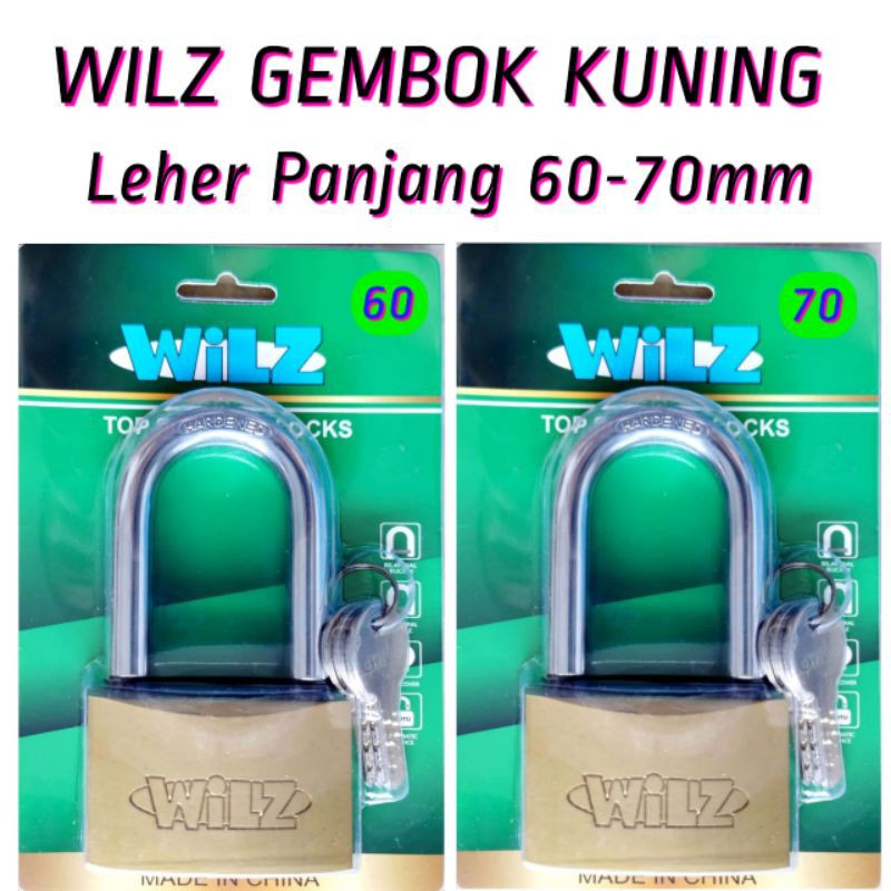 Wilz Gembok Kuning 40 60 70 Panjang Pendek 4 Kunci