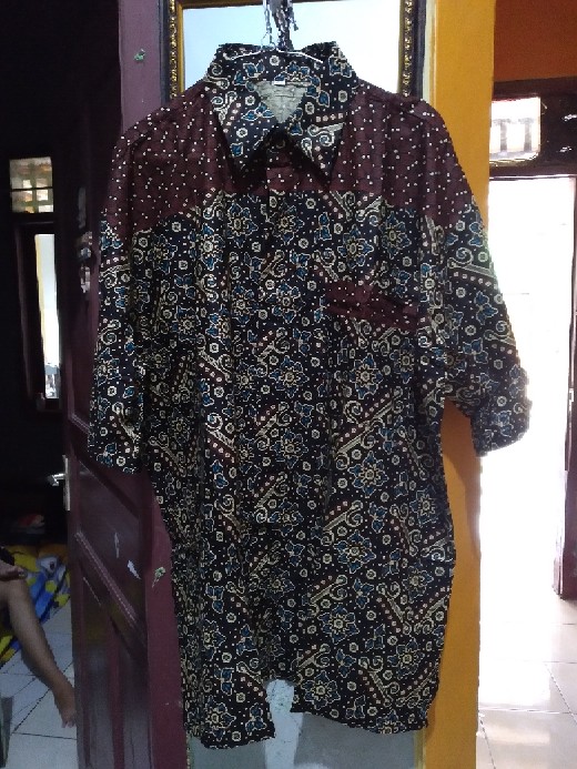 Bisa Cod Hem Batik Pria Jumbo Xxxl Xxxxl Kemeja Batik Big Size Lengan Pendek Atasan Baju