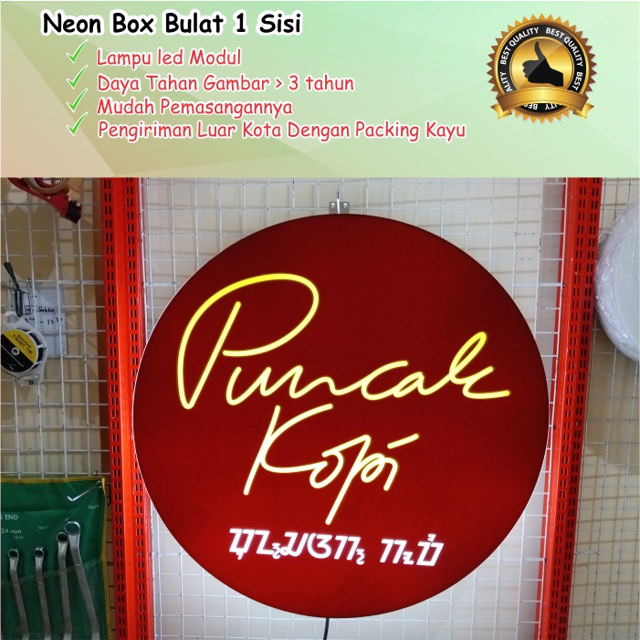 Neon Box Bulat 1 Sisi 60 cm