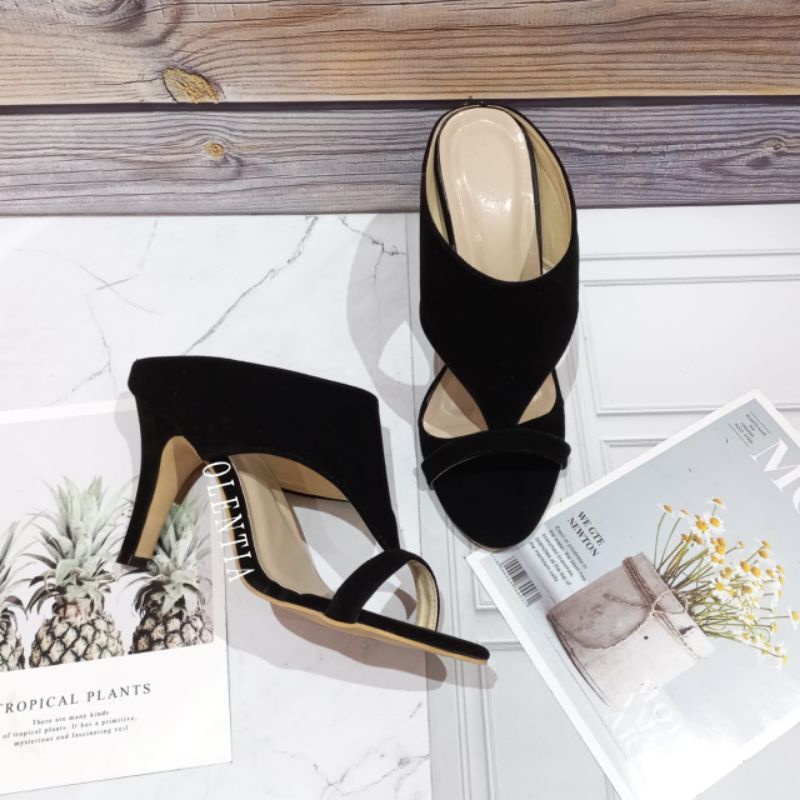 DV 02 Sandal Wanita Sandal heels suede 9cm