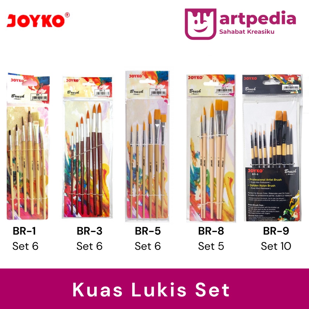 Jual Kuas Lukis Joyko Brush Set 6 Br 1 Br 8 Set 5 Paket Kuas Lukis Set 6 Dan Set 5 Shopee 5120