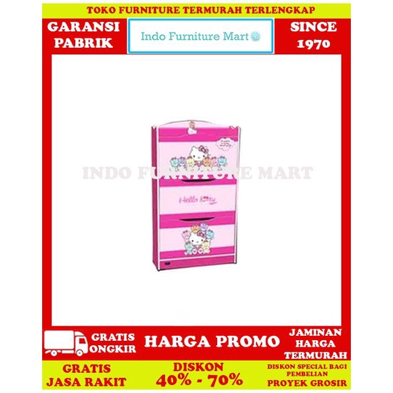 Rak Sepatu Lemari Tempat Shoe Rack  Anak Kea Panel Hello Kitty
