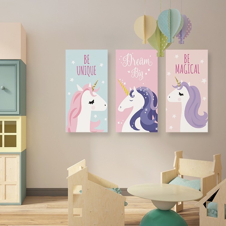 Wall decor Pony Hiasan dinding Unicorn Poster aesthetic kamar anak