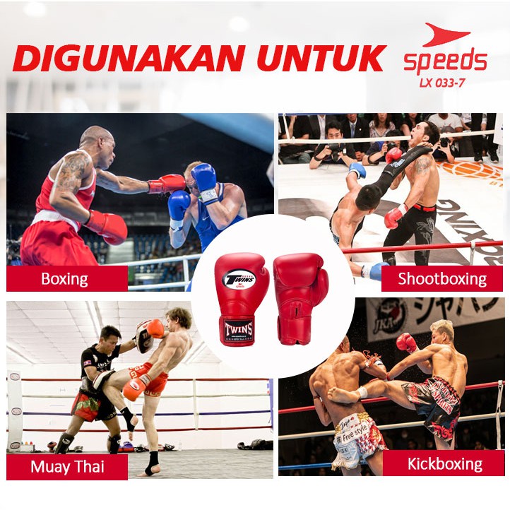 (MAINANKYU) Boxing Gloves Sarung Tinju Twins MMA Muay Thai / Boxing Gloves Sports Punch Training Import 033-7