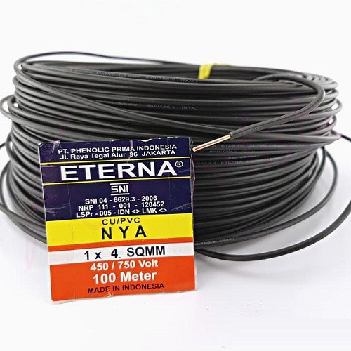 Kabel Listrik Kawat NYA 4 4 mm Eterna 100meter Kabel Listrik Kawat NYA 4mm Eterna 100meter