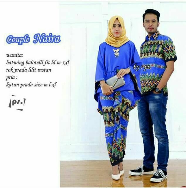 Sarimbit Batik Anggun Couple Sania Mawar ruffle - Warna Ungu, Tosca, pink, Biru, Kuning - M - L -XL