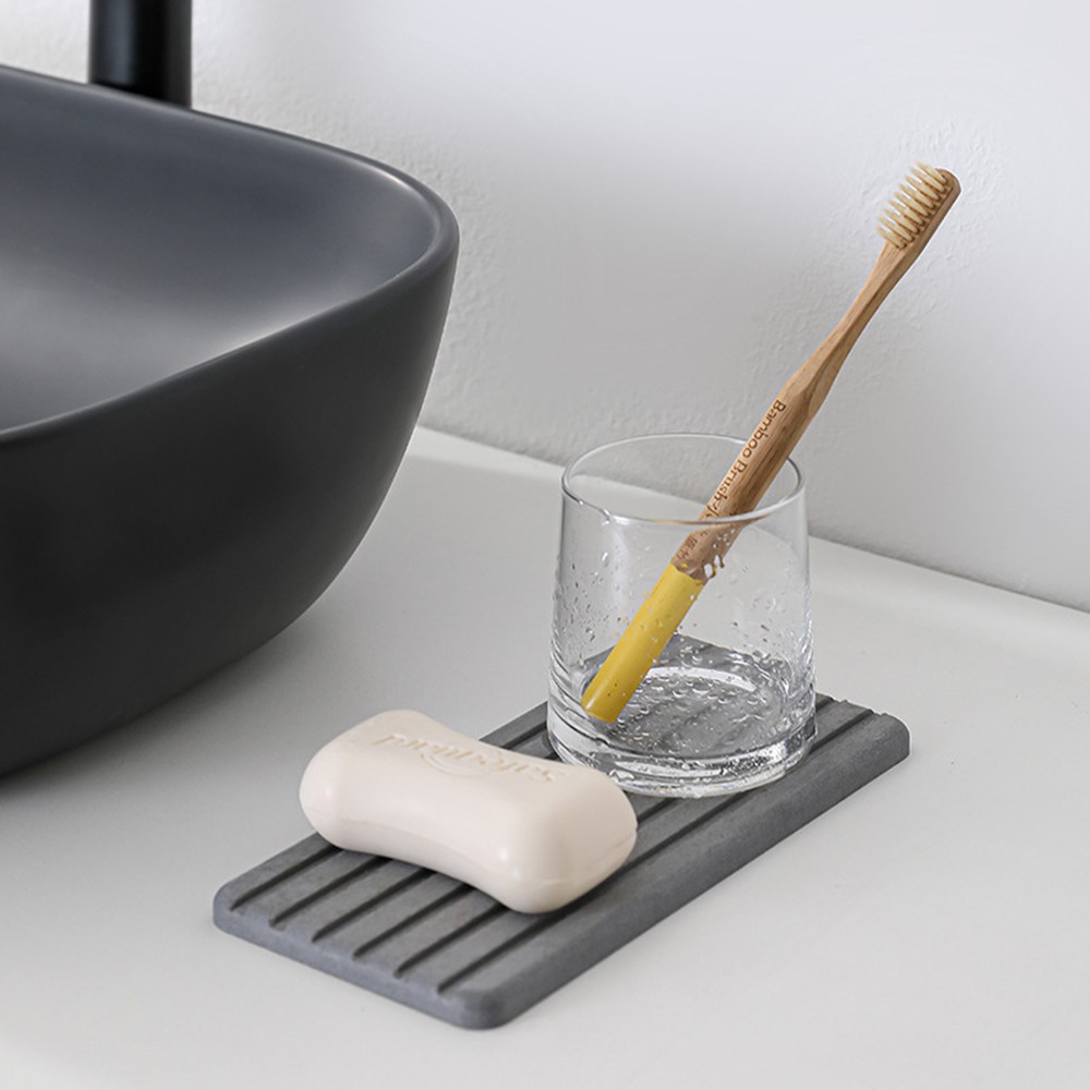 【COD Tangding】Japanese Bathroom Wash Diatomite Diatom Ooze Water Absorbent Coaster Rectangular Absorbent Bathroom Hotel Supplies