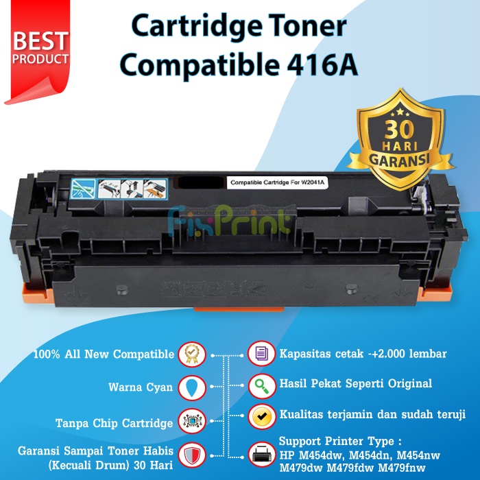 Cartridge Toner HP 416A W2040A Black Compatible Printer M454dw M454dn 54nw M479dw M479fdw M479fnw