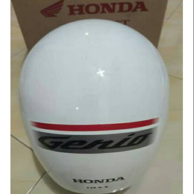 Helm Retro Honda Genio White Putih Ori AHM Half Face SNI