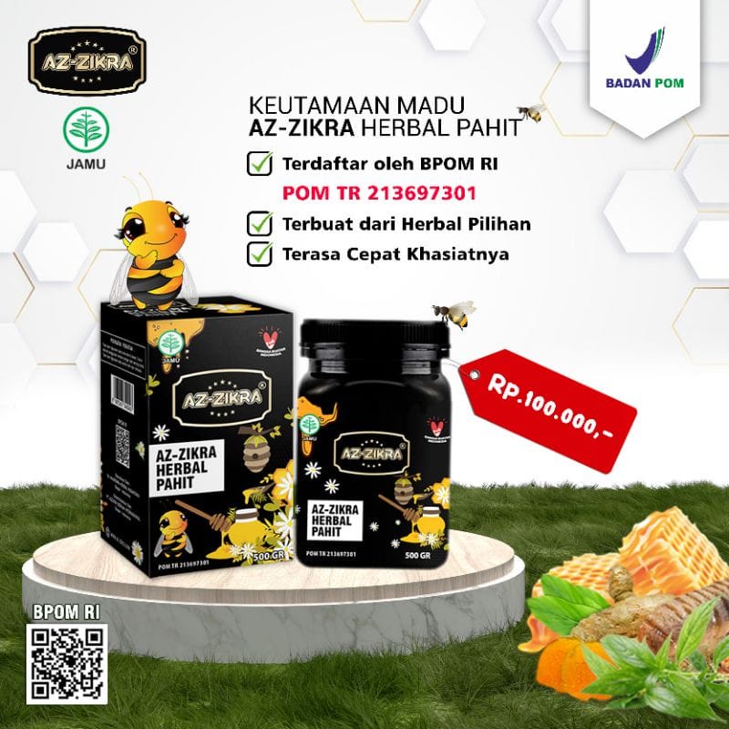 

Madu Azzikra Herbal Pahit 500gr